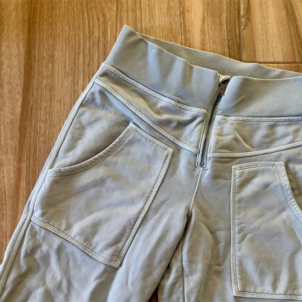 FP Movement Free People Jogger Pants Womens S Blue High Rise Zip Pockets - Picture 4 of 9